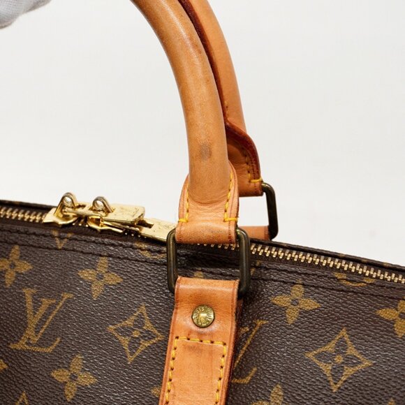 LOUIS VUITTON Authentic Brown Monogram Keepall 55 Boston Bag - Picture 10 of 12